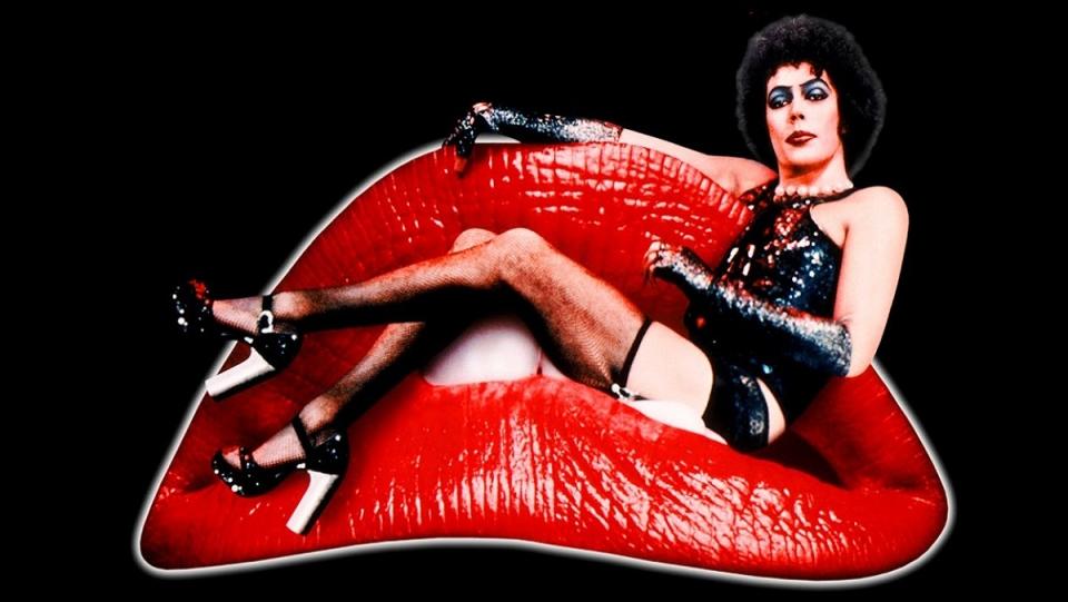 Tim Curry as the legendary Frank-N-Furter, in a promo image for the Rocky Horror Picture Show.