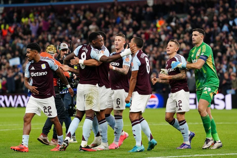 Aston Villa secured a second historic win over Bayern Munich (PA)