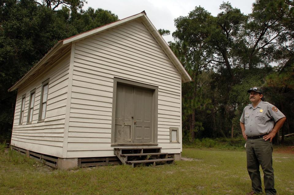 The First African Baptist Church on Cumberland Island, Georgia National Seashore, where John F. Kennedy Jr. wed Carolyn Bessette in 1996. It's now the most popular visitor destination on the island, according to National Park Service resource manager John Fry.