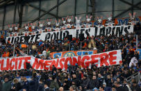 <p>Avant le match, les Winners déploient une banderole de soutien au groupe bordelais des UB87, interdit de déplacement. </p>