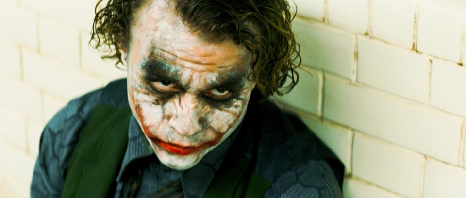 The classic image of Heath Ledger as the Joker in 2008's 