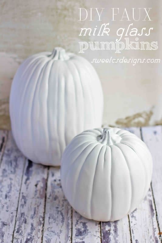 Faux Milk Glass Pumpkins