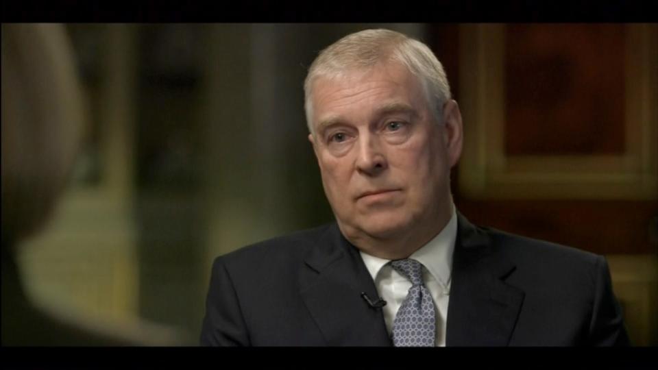 Prince Andrew during the real 2019 Newsnight interview.