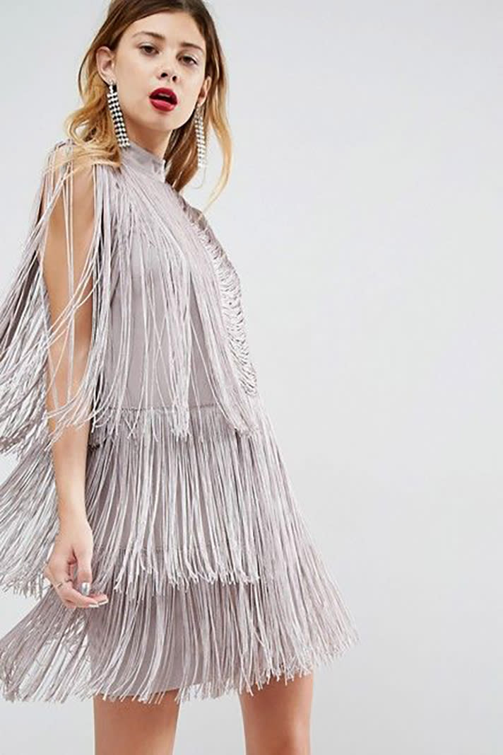 Fringe Shift Mini Dress