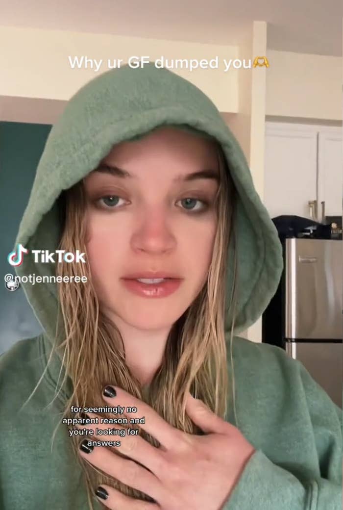 A screencap of Jennifer from her TikTok video