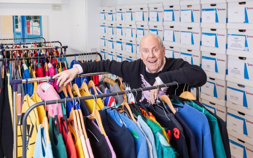 Gyles Brandreth and his jumper collection
