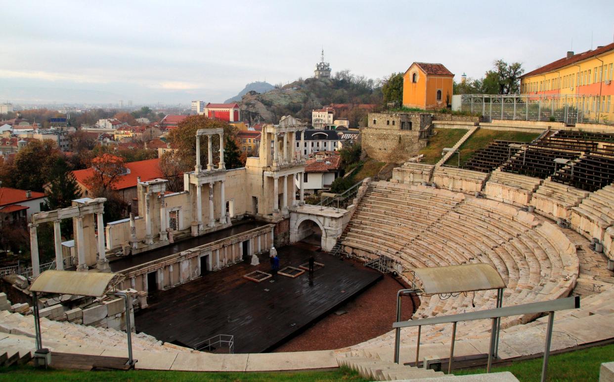 Roman amphitheatre in Plovdiv, Bulgaria