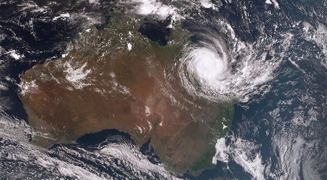 Cyclone Debbie started moving further inland on Tuesday night. Photo: AAP