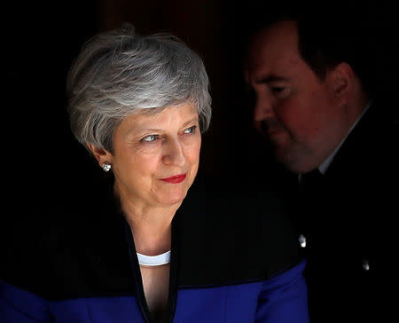 Britain's Prime Minister Theresa May is seen outside Downing Street, in London, Britain, May 14, 2019. REUTERS/Peter Nicholls