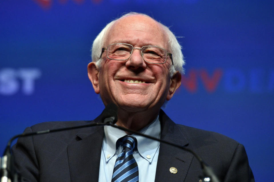 LAS VEGAS, NEVADA - NOVEMBER 17:  Democratic presidential candidate, U.S. Sen. Bernie Sanders (I-VT) speaks during the Nevada Democrats' "First in the West" event at Bellagio Resort & Casino on November 17, 2019 in Las Vegas, Nevada. The Nevada Democratic presidential caucuses is scheduled for February 22, 2020.  (Photo by David Becker/Getty Images)