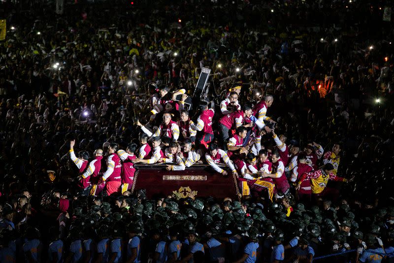 Filipino devotees join the annual Catholic procession of the Black Nazarene