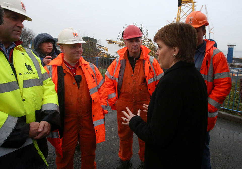 The Scottish Government, led by First Minister Nicola Sturgeon, stepped in to save the BiFab yards in 2017 (Andrew Milligan/PA)