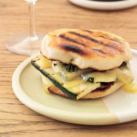 Grilled Gruyère-and-Zucchini Sandwiches with Smoky Pesto