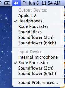 Mac OS sound options