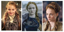 <p><em>Game of Thrones' </em>Sansa Stark loves to express herself through beauty and <a rel="nofollow noopener" href="http://www.marieclaire.com/celebrity/news/g4950/game-of-thrones-sansa-stark-fashion-evolution/" target="_blank" data-ylk="slk:fashion;elm:context_link;itc:0;sec:content-canvas" class="link ">fashion</a>. The way she dresses and wears her hair gives fans a lot of insight into where her head (and sometimes her heart) is at at any given moment. Here are all of Sansa's most meaningful hairstyles. </p>