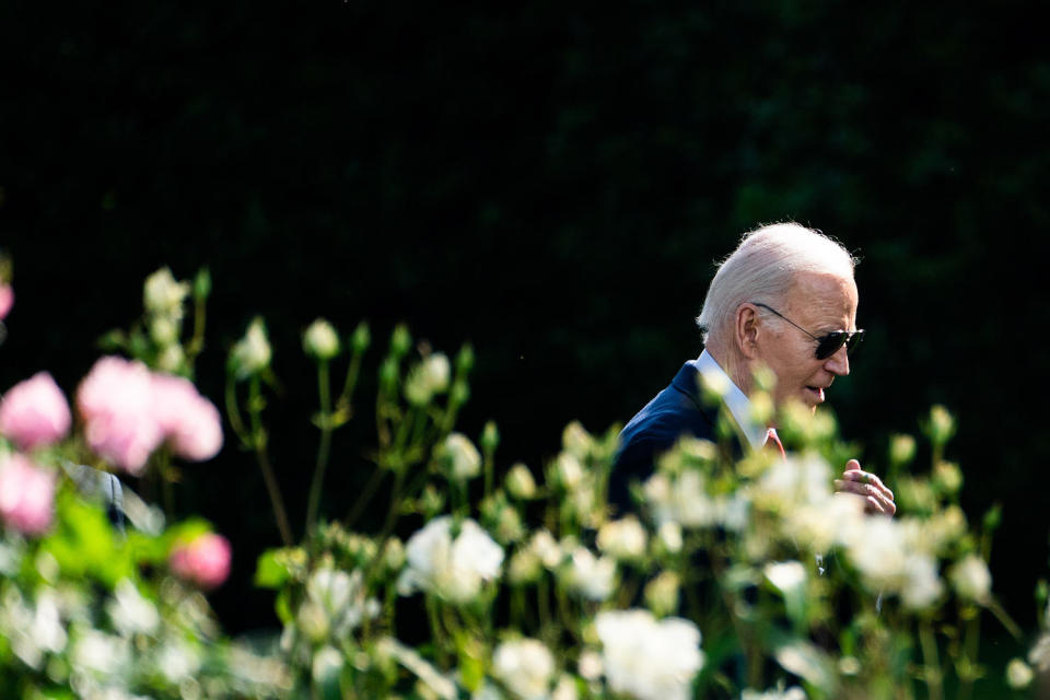 Joe Biden walking in the garden ( Demetrius Freeman / The Washington Post via Getty Images )