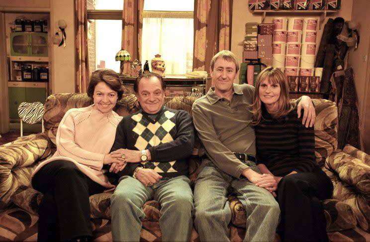 Only Fools and Horses (from left to right) Raquel (Tessa Peake-Jones), Del (David Jason), Rodney (Nicholas Lyndhurst) and Cassandra (Gwyneth Strong) in a Christmas Only Fools and Horses special, which is on a new chart of the most-watched programmes in the 80-year history of British television.