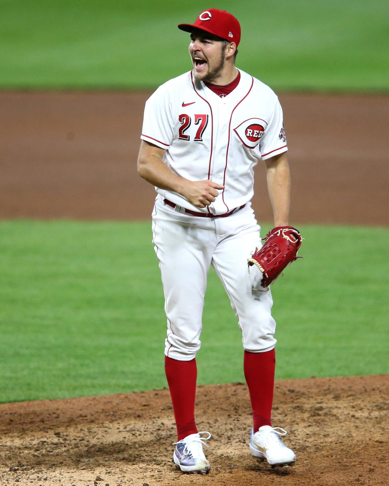Trevor Bauer during his 2020 Cy Young-winning season for the Reds.