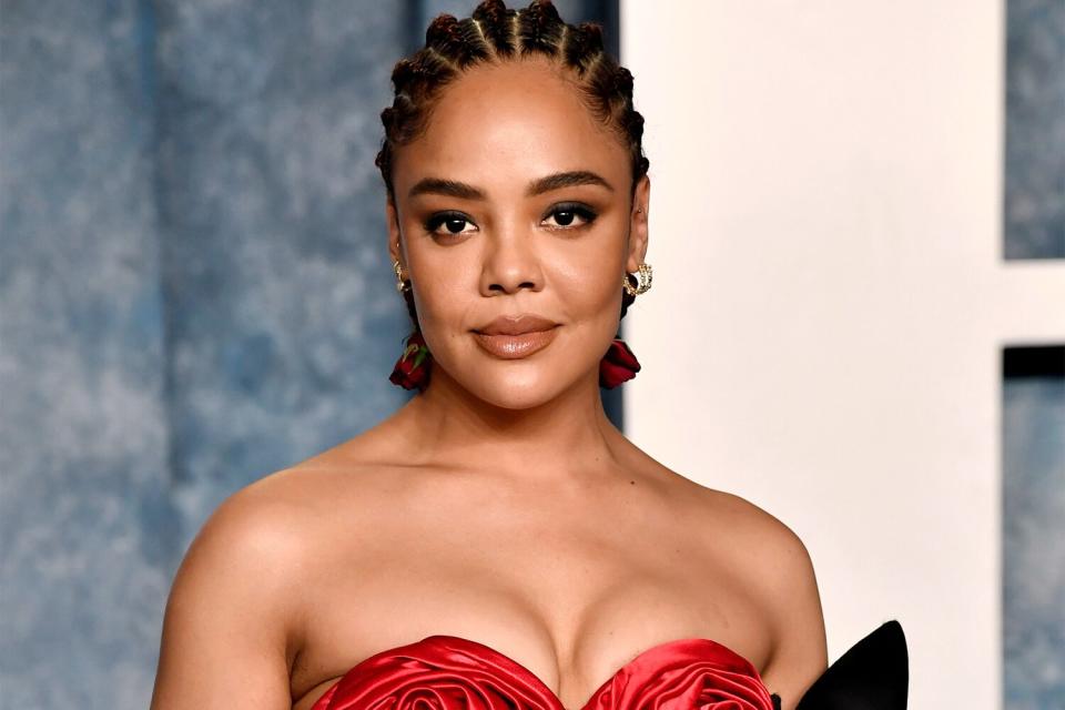 Mandatory Credit: Photo by Evan Agostini/Invision/AP/Shutterstock (13816210ch) Tessa Thompson arrives at the Vanity Fair Oscar Party, at the Wallis Annenberg Center for the Performing Arts in Beverly Hills, Calif 95th Academy Awards - Vanity Fair Oscars Party, Beverly Hills, United States - 12 Mar 2023