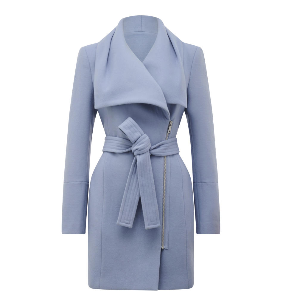 <p>You can’t go wrong with a classic coat with a stylish belt and wide lapels. Photo: Supplied </p>