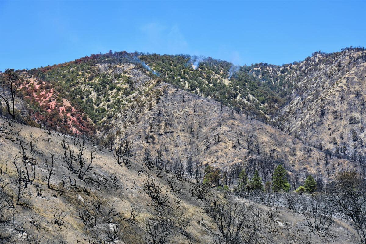 Firefighters on Thursday continued mop-up efforts at the Sheep Fire near Wrightwood, which was at 865 acres, with 85% containment.