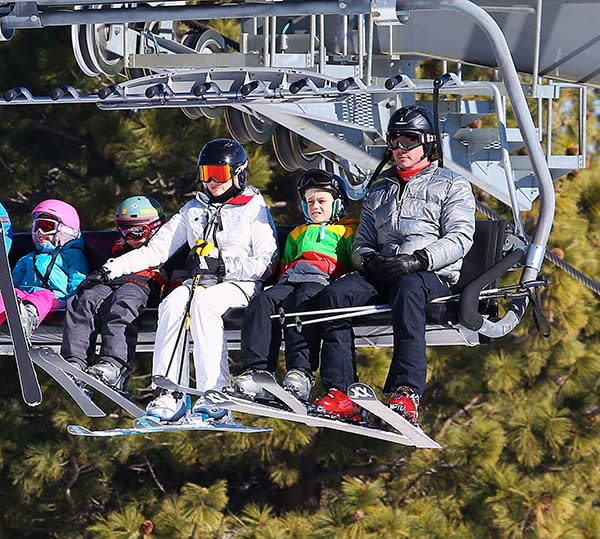 Gwen and Gavin skiied in Mammoth Lakes with their kids on December 30th, 2014.