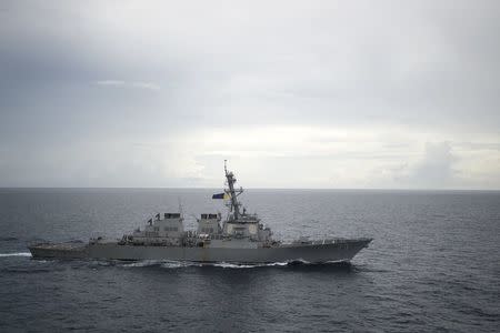 Guided-missile destroyer USS Decatur (DDG 73) operates in the South China Sea as part of the Bonhomme Richard Expeditionary Strike Group (ESG) in the South China Sea. Diana Quinlan/U.S. Navy/Handout via REUTERS