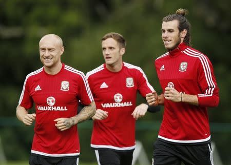 Football - Wales Training - The Vale Resort, Hensol, Vale of Glamorgan, Wales - 31/8/15 Wales' Gareth Bale during training Action Images via Reuters / John Sibley Livepic