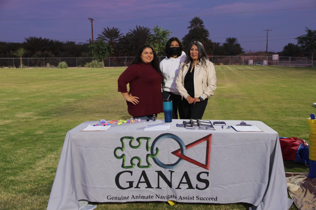 From left, Martha Barragán, Abigail Sanchez and Maria Martinez. Barragán and Martinez co-founded GANAS, an eastern Coachella Valley nonprofit that empowers parents who have children with disabilities.