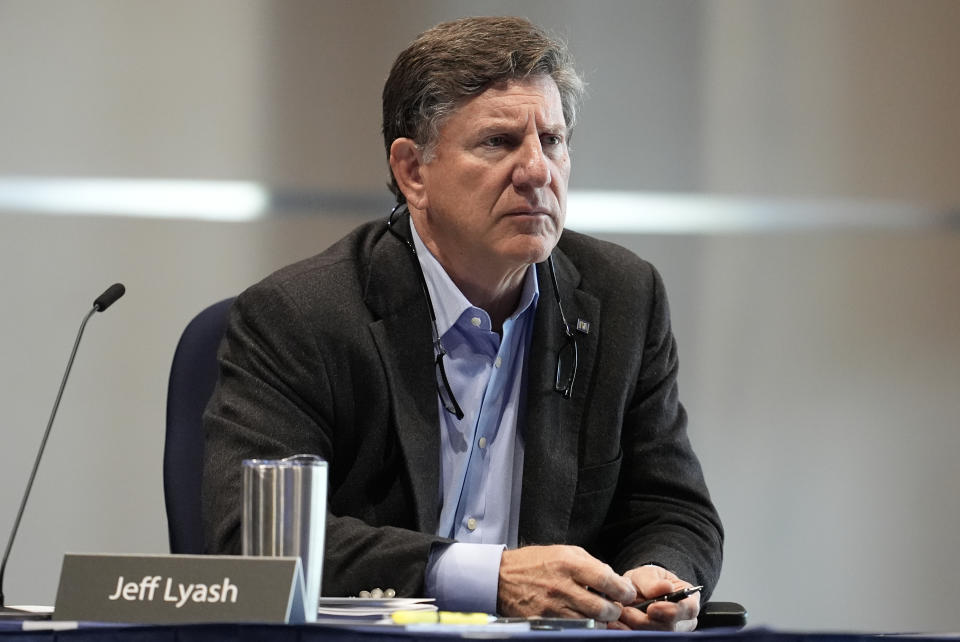 President and CEO of the Tennessee Valley Authority Jeff Lyash listens during a board of directors meeting, Wednesday, May 8, 2024, in Nashville, Tenn. (AP Photo/George Walker IV)