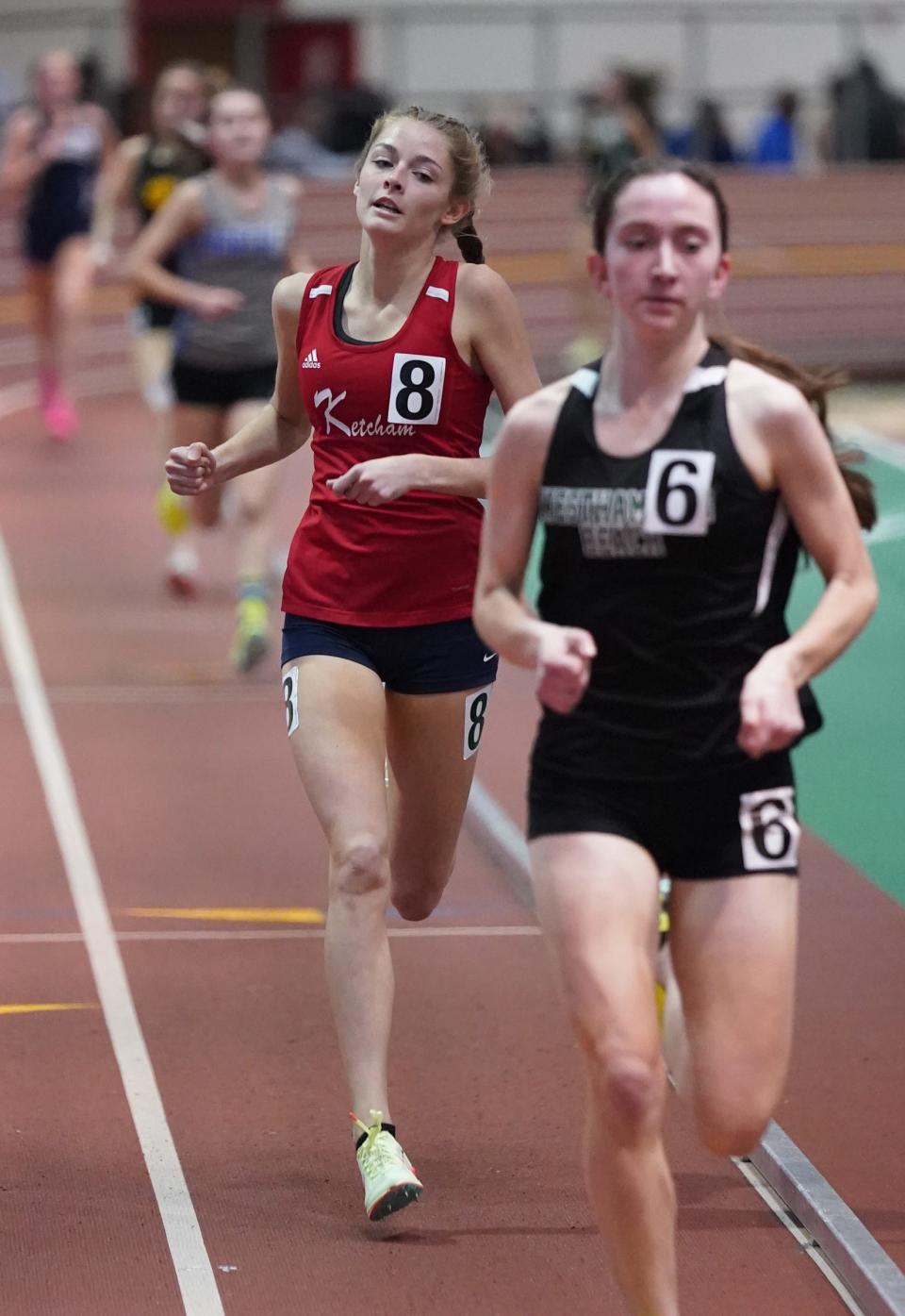 RC Ketchem's Abigail Kowalczyk runs the invitational mile at the Millrose Trials at The Armory in New York on Wednesday, January 11, 2023.