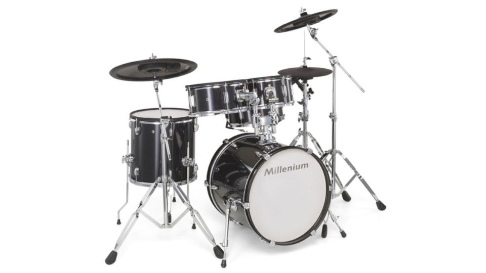 Millenium MPS-750X Pro Mesh electronic drum set with real drum shells