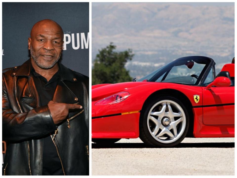 Mike Tyson and his old Ferrari.