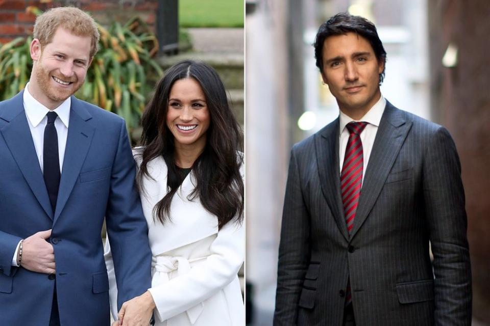Prince Harry and Meghan Markle, Justin Trudeau | Chris Jackson/Getty Images; Lucas Oleniuk/Getty Images)