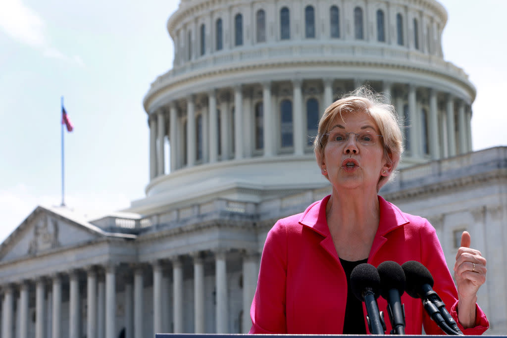 Senators Warren And Murray Hold News Conference On Abortion Rights