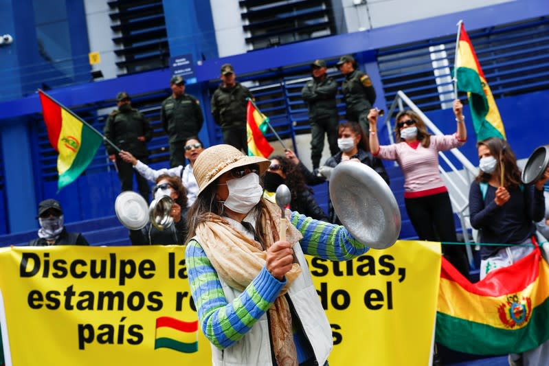 Foto del martes de una manifestación en la capital de Bolivia