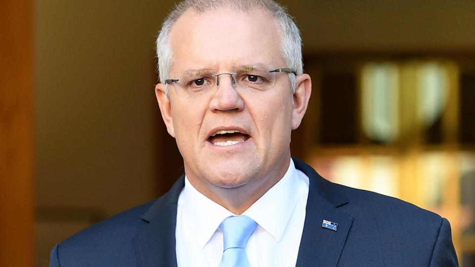 Scott Morrison, pictured here speaking to the media in Canberra.
