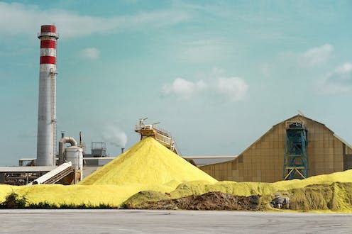   <span class="attribution"><a class="link " href="https://www.shutterstock.com/image-photo/sulfur-factory-yellow-pile-produced-industrial-333705221" rel="nofollow noopener" target="_blank" data-ylk="slk:SIAATH/Shutterstock;elm:context_link;itc:0;sec:content-canvas">SIAATH/Shutterstock</a></span>