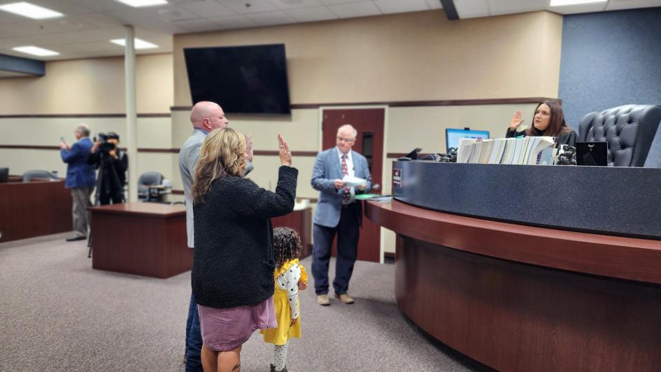 Judge Ana E. Estevez makes the adoption of Kazlynn James official Nov. 17 during the National Adoption Day event held at the Randall County Courthouse in Canyon.