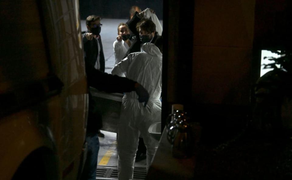 <div class="inline-image__caption"><p>Authorities transport Foo Fighters' drummer Taylor Hawkins body from a hotel in Bogota.</p></div> <div class="inline-image__credit">Juan Barreto/AFP via Getty</div>