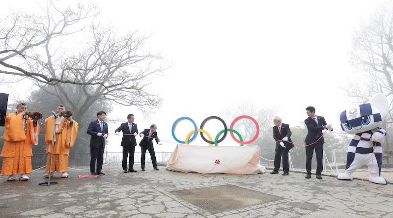 日本今日早上舉辦倒數100日的特別活動。（Credit : Tokyo 2020 twitter）