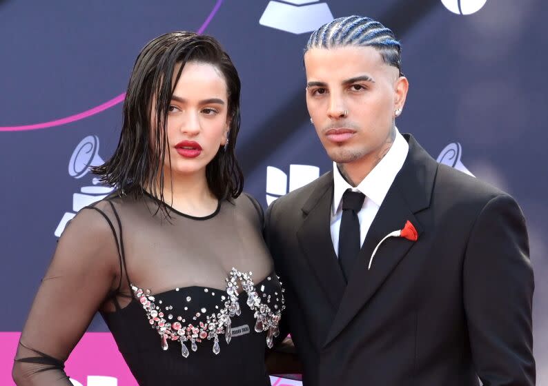 LAS VEGAS, NEVADA - NOVEMBER 17: Rosalia and Rauw Alejandro attends The 23rd Annual Latin Grammy Awards at Michelob ULTRA Arena on November 17, 2022 in Las Vegas, Nevada. (Photo by Manny Hernandez/Wireimage)