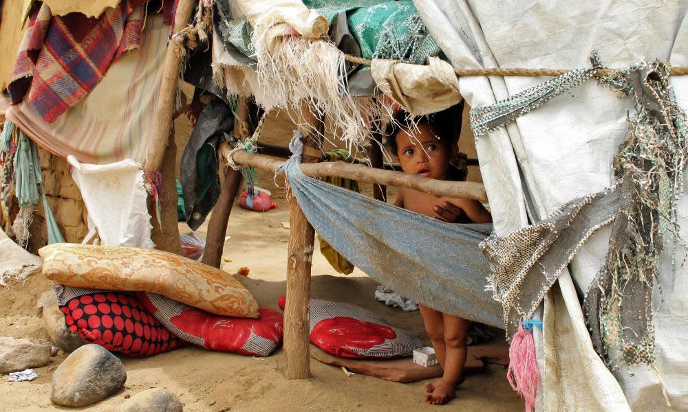 A Yemeni child from Hodieda at a make-shift camp for displaced people.