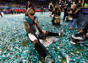 <p>Philadelphia Eagles’ Jalen Mills celebrates after winning Super Bowl LII REUTERS/Kevin Lamarque </p>