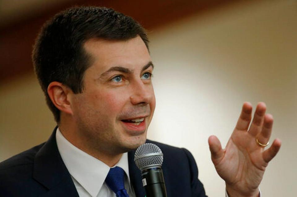 Democratic presidential candidate former South Bend, Ind., Mayor Pete Buttigieg speaks during a campaign event in Las Vegas, Tuesday, Feb. 18, 2020.