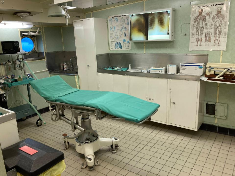 The sick bay on the Royal Yacht Britannia.