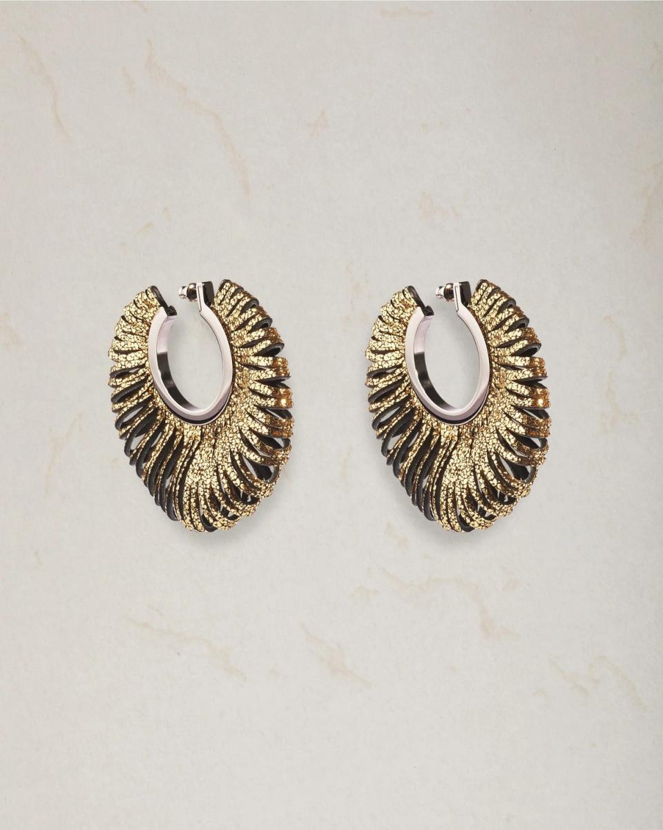 Revolve gold earrings, £285, so-le-studio.com (SOLE Studio)