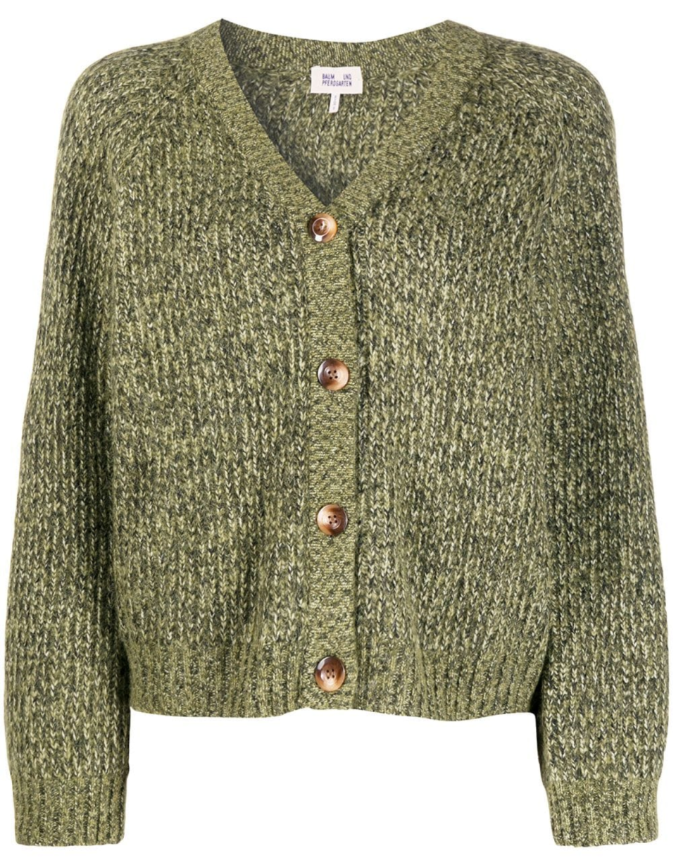 Baum Und Pferdgarten Claretta Cardigan in Melange Olive