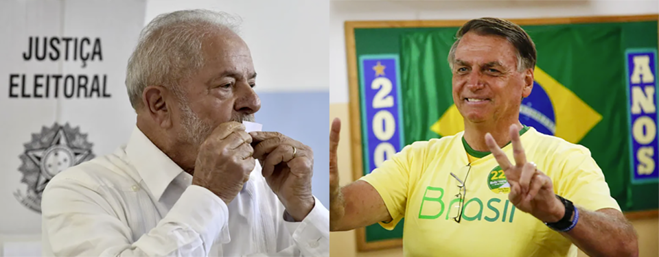 Lula e Bolsonaro logo ap&#xf3;s votarem neste domingo (30)