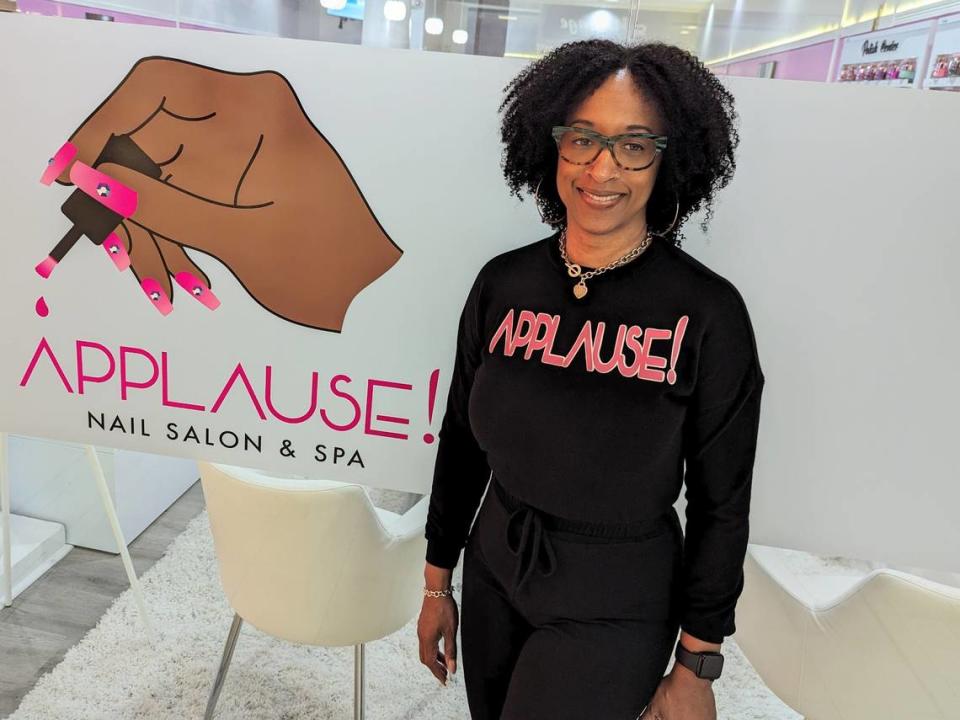 Applause! Hair Design owner Katossa Glover said business has grown since opening at Northlake Mall in Charlotte four years ago. In November, Glover opened a nail salon next door.
